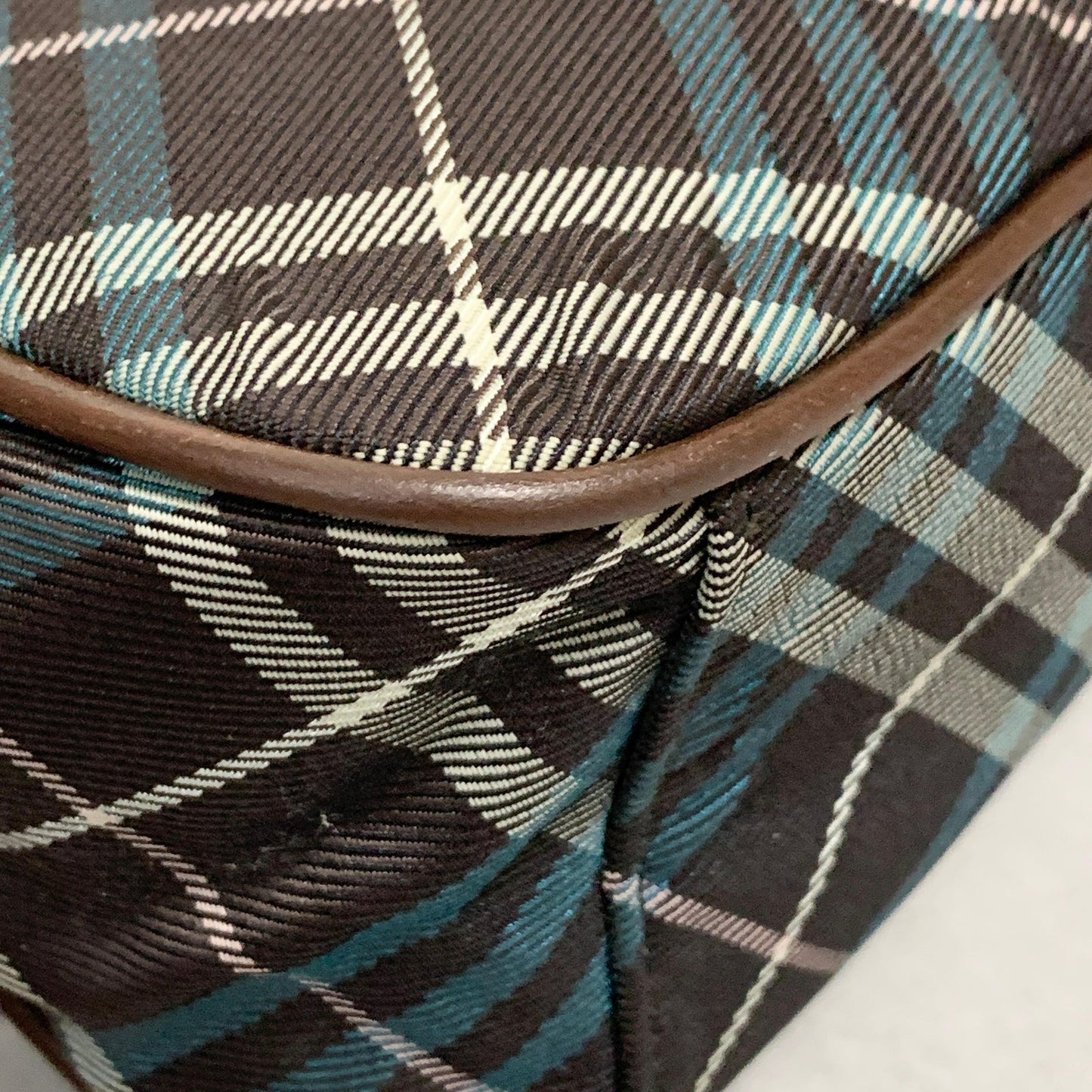 BURBERRY BLUE LABEL Shoulder Bag Nova Check Purse Canvas Brown Crossbody Auth