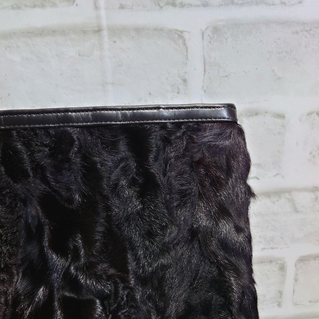 LOEWE Clutch Bag Second Bag Leather Black Authentic