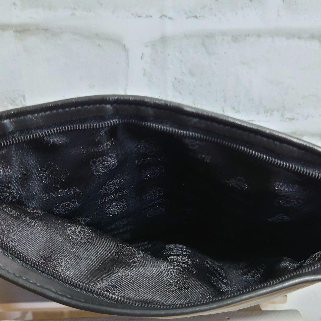 LOEWE Clutch Bag Second Bag Leather Black Authentic