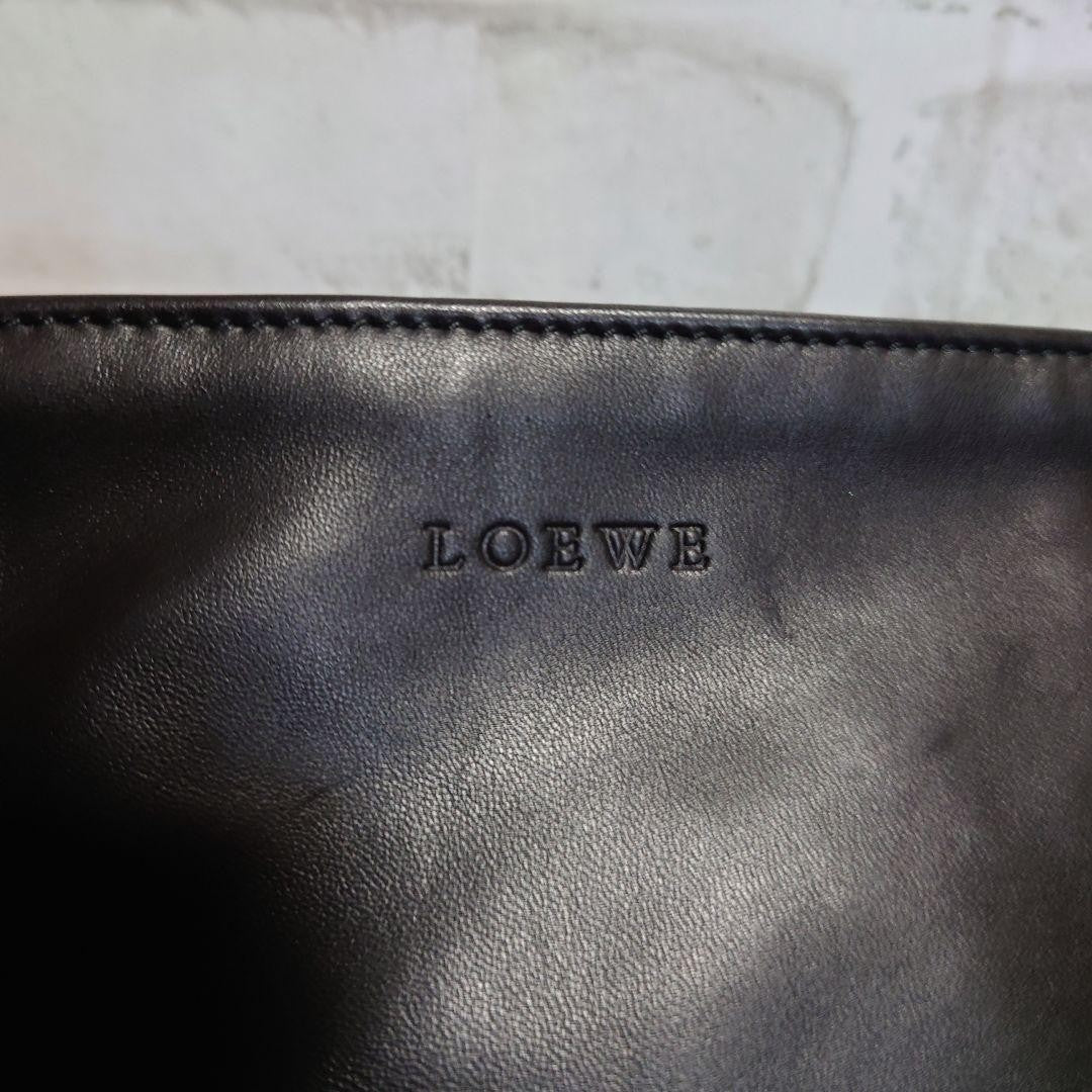 LOEWE Clutch Bag Second Bag Leather Black Authentic