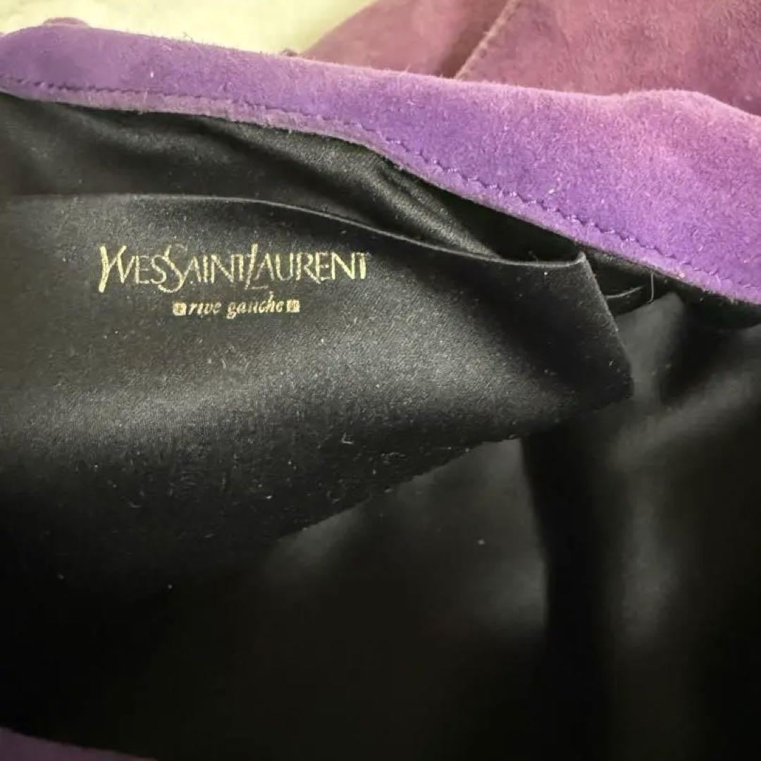 Saint Laurent Shoulder Bag Purse 2way Suede Purple Authentic