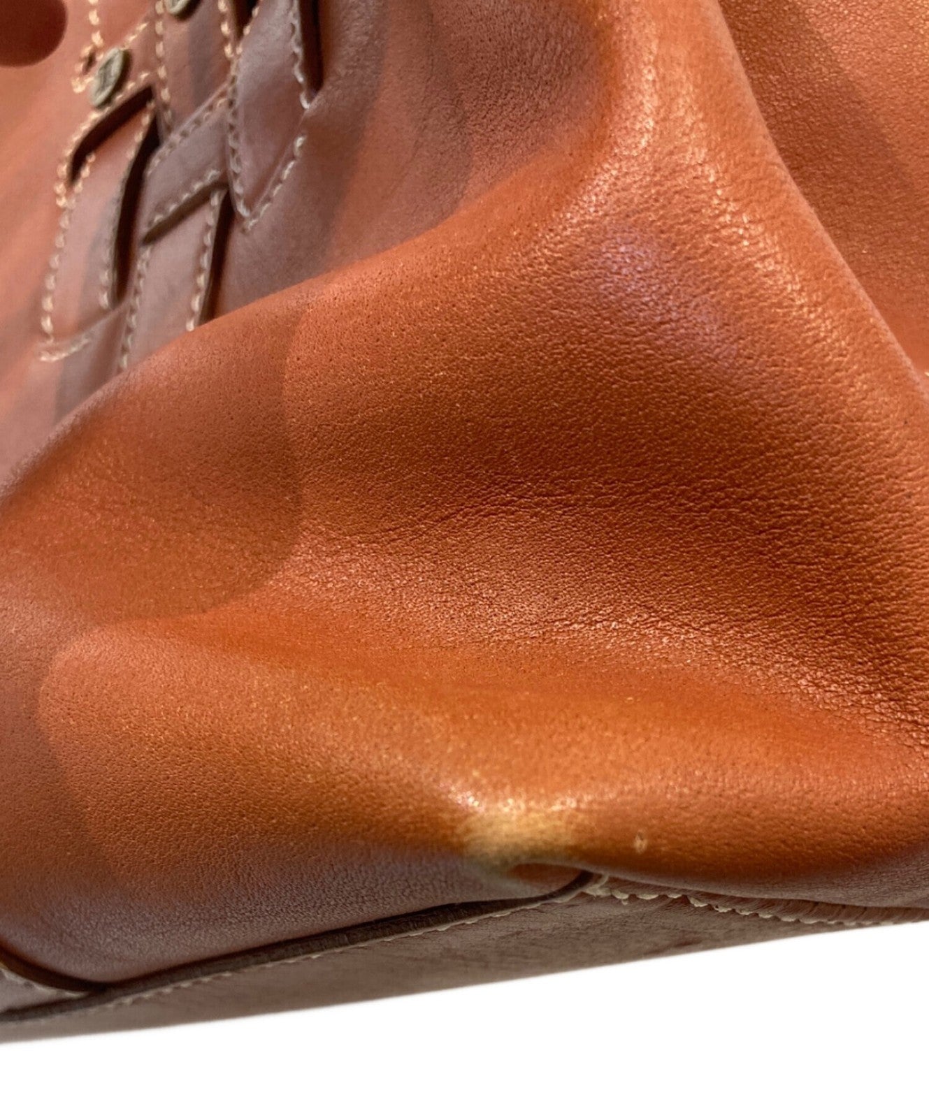 CELINE Hand Bag Tote Purse Leather Brown Authentic