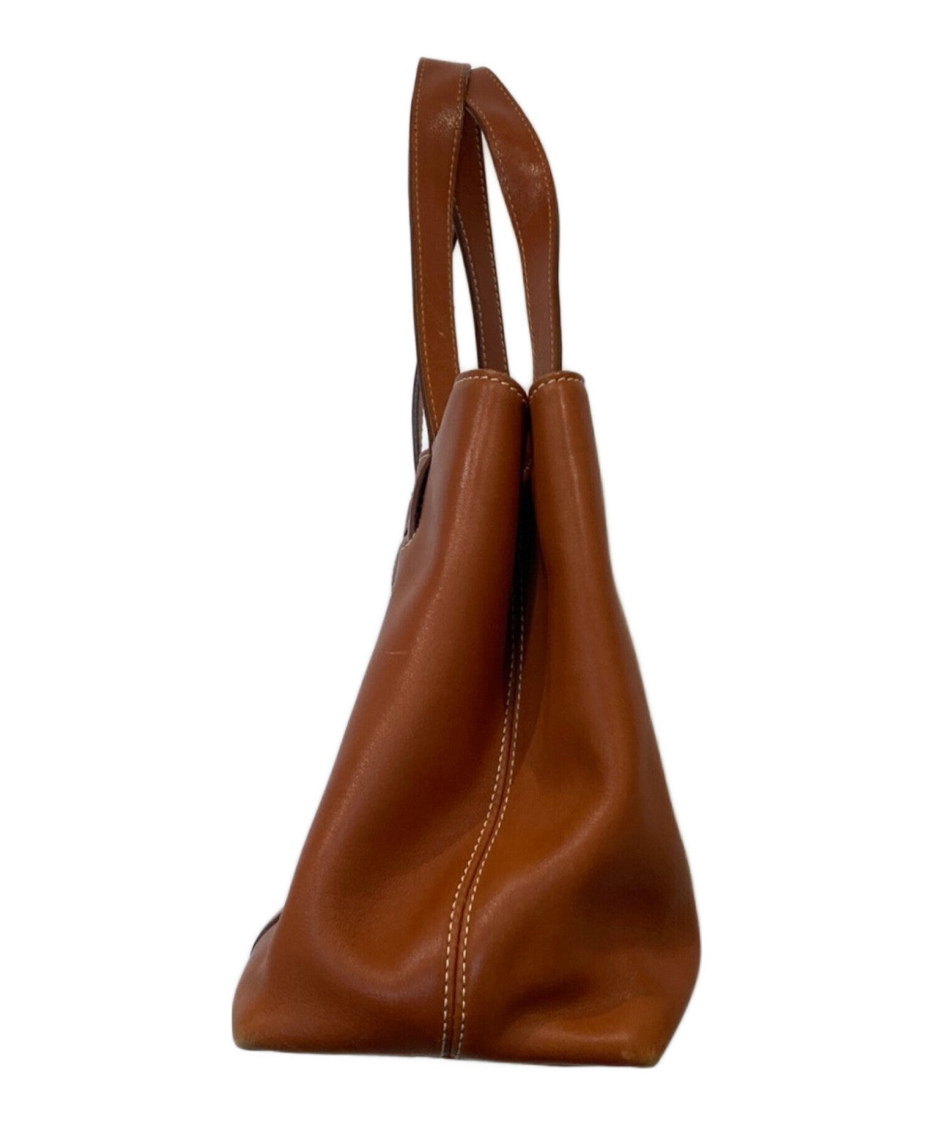 CELINE Hand Bag Tote Purse Leather Brown Authentic
