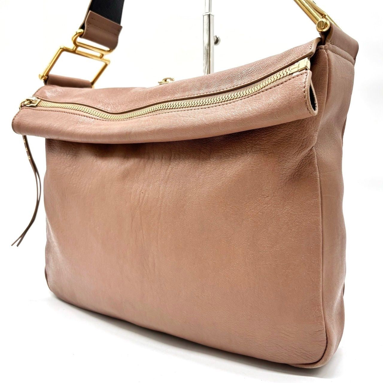 Chloe Shoulder Bag Purse Leather Beige Authentic