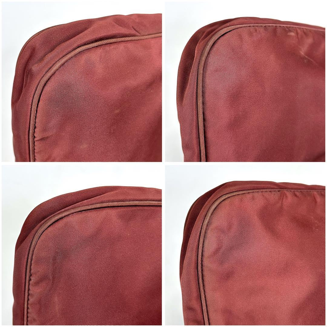 PRADA Hand Bag Tote Purse Logo Nylon Red Authentic