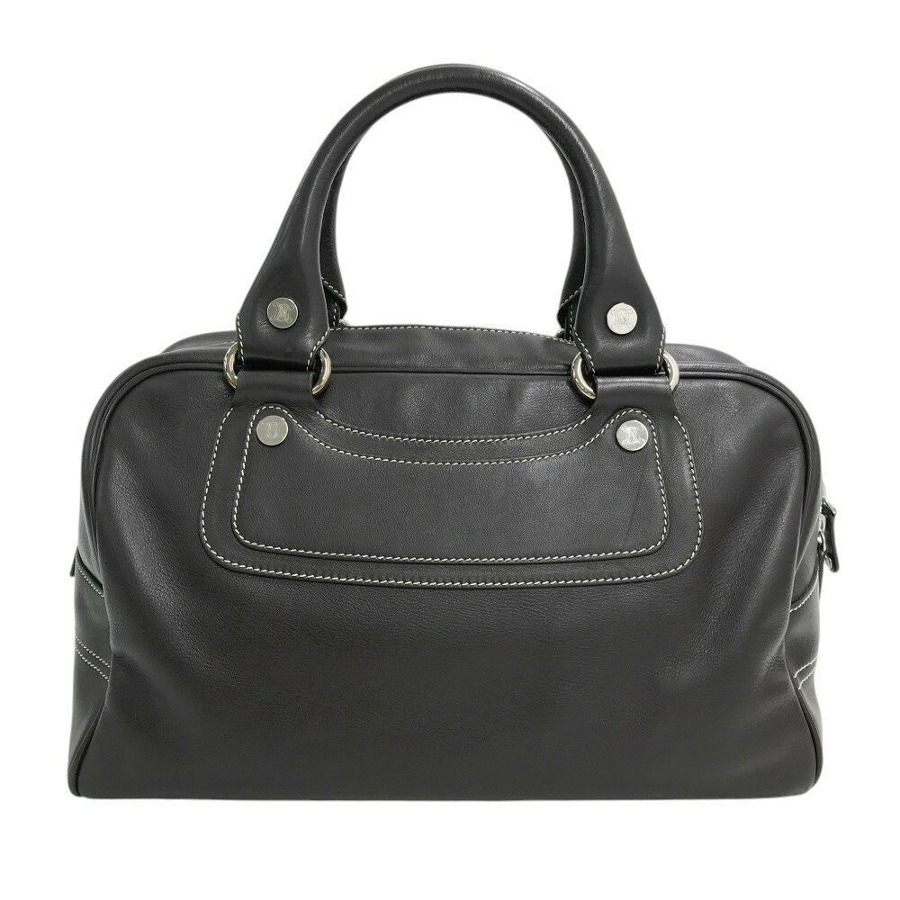 CELINE Mini Boston Bag Hand Bag Tote Purse Boogie Leather Brown Authentic