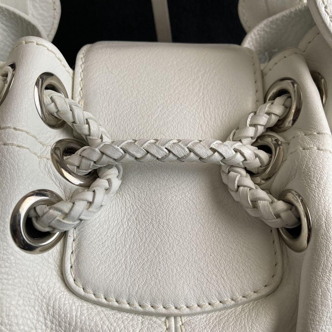 MULBERRY Hand Bag Tote Purse Turn Lock Leather White Authentic
