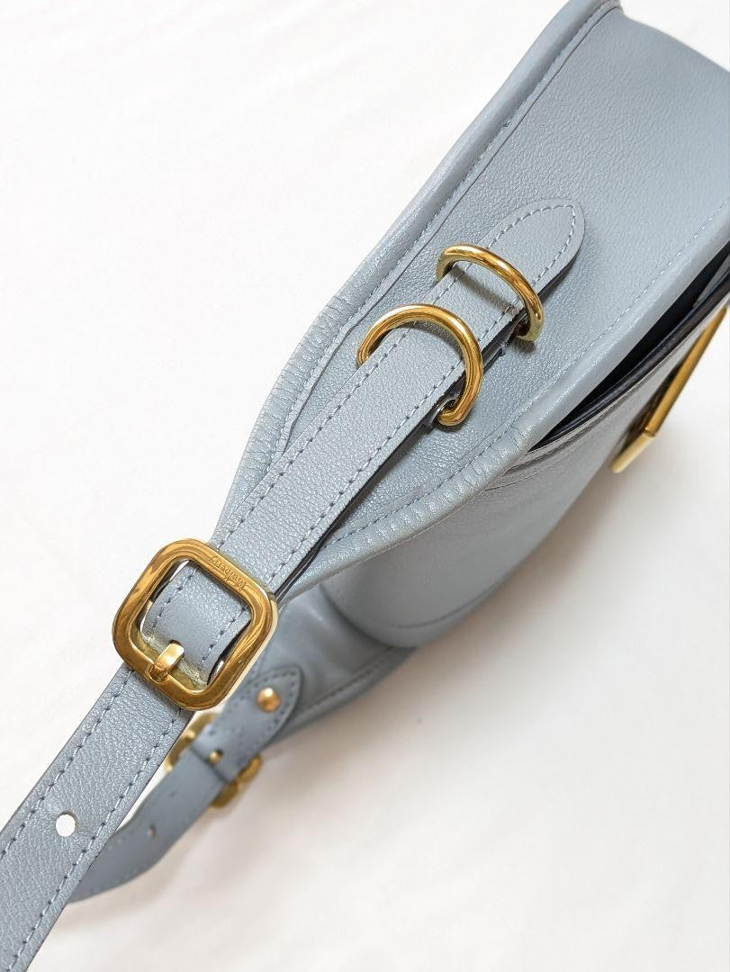 MULBERRY Shoulder Bag Purse Logo Light Blue Authentic