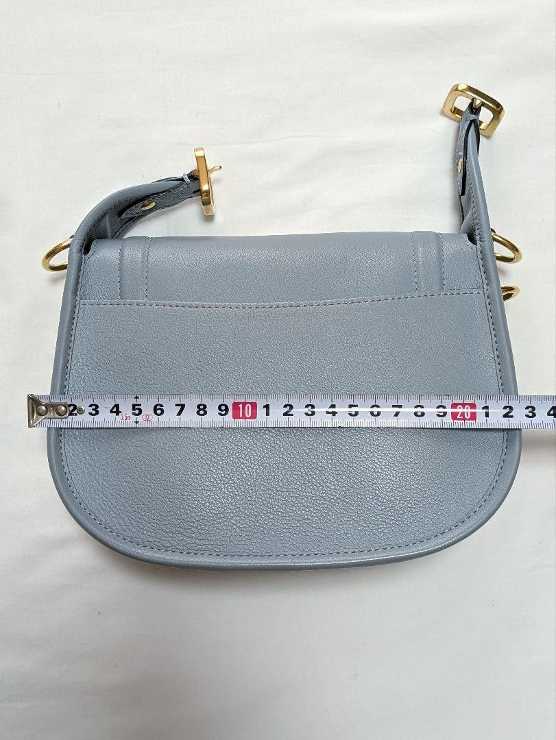 MULBERRY Shoulder Bag Purse Logo Light Blue Authentic