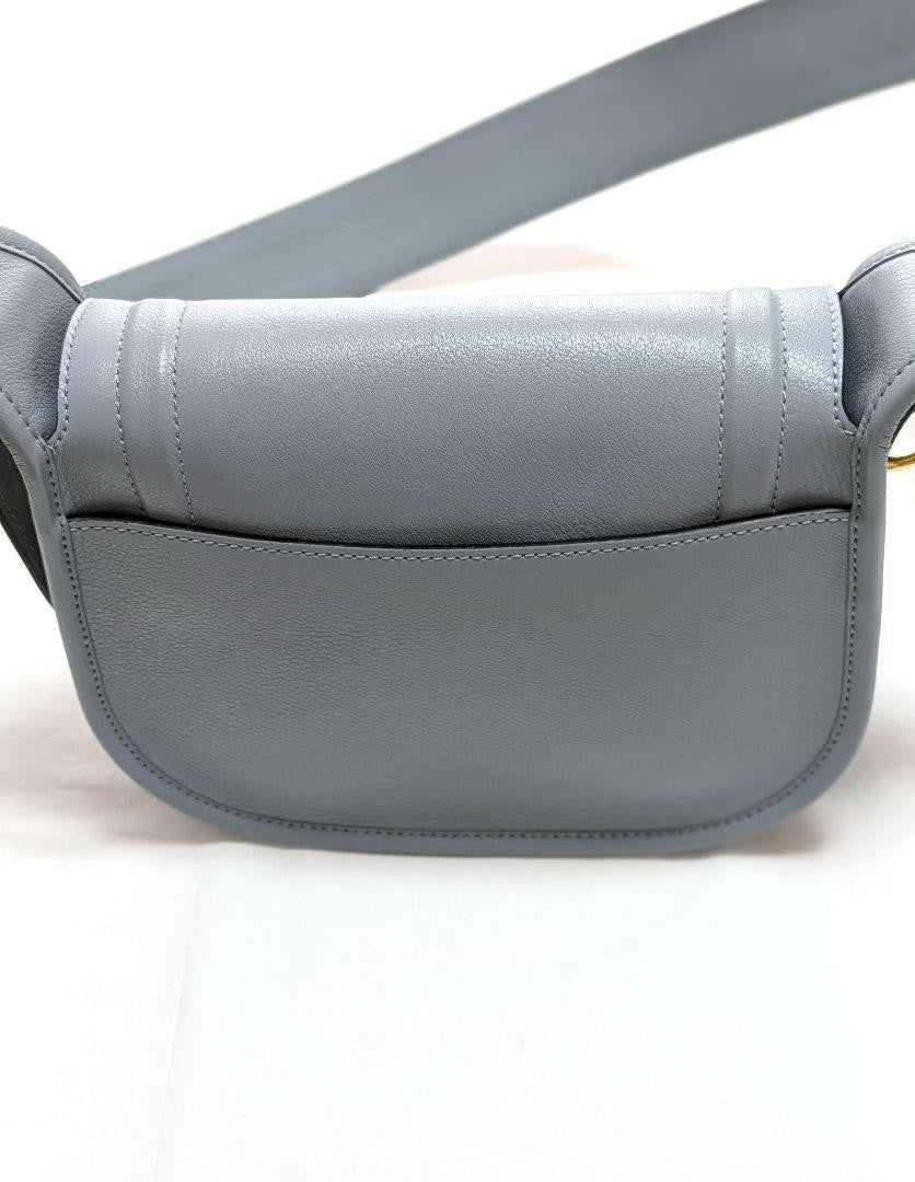 MULBERRY Shoulder Bag Purse Logo Light Blue Authentic