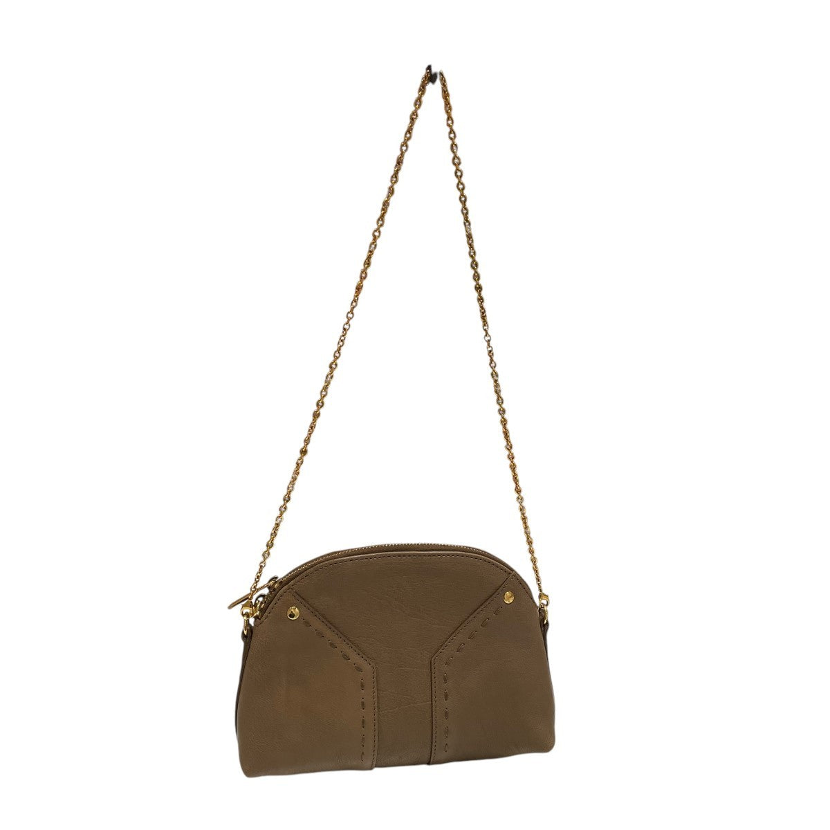 Saint Laurent Shoulder Bag Purse MUSE CHAIN Brown Authentic
