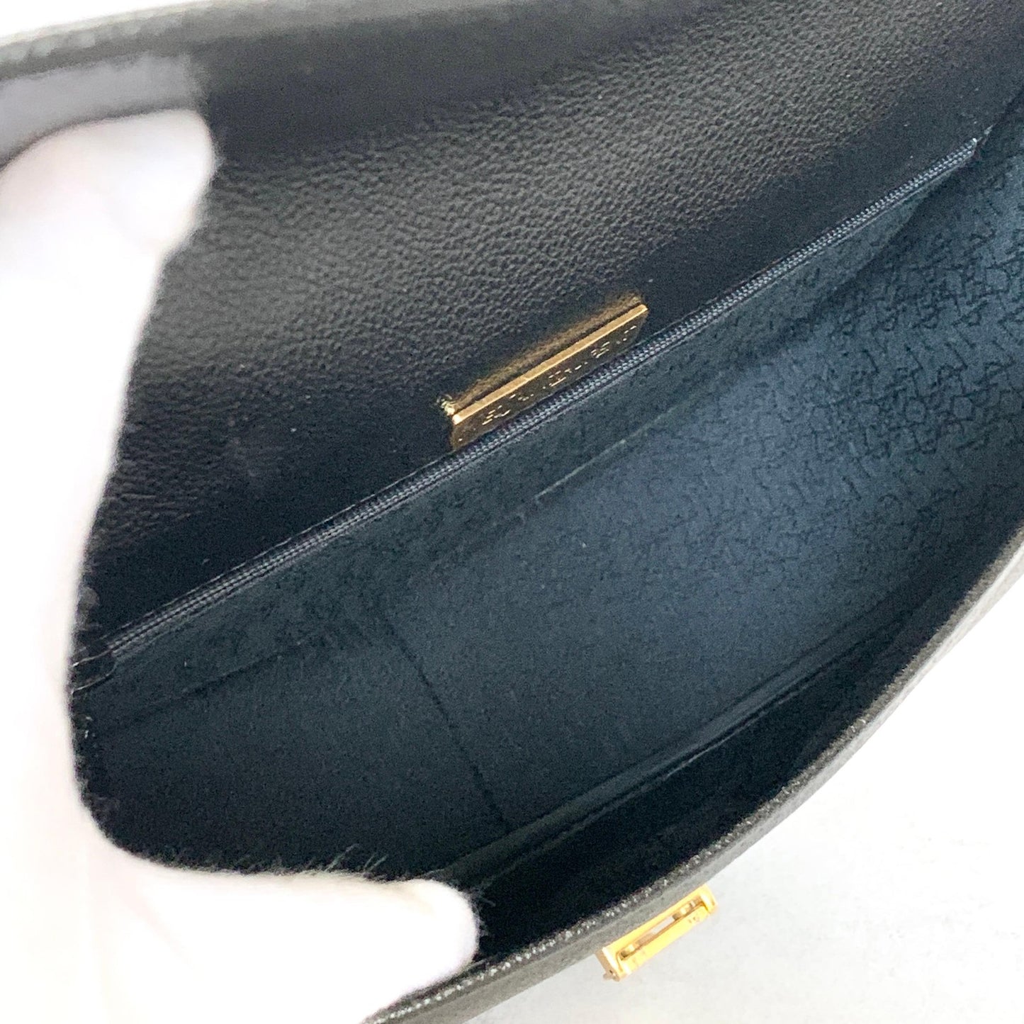 Saint Laurent Bag Cassandra YSL Shoulder Purse Leather Black Gold Used Authentic