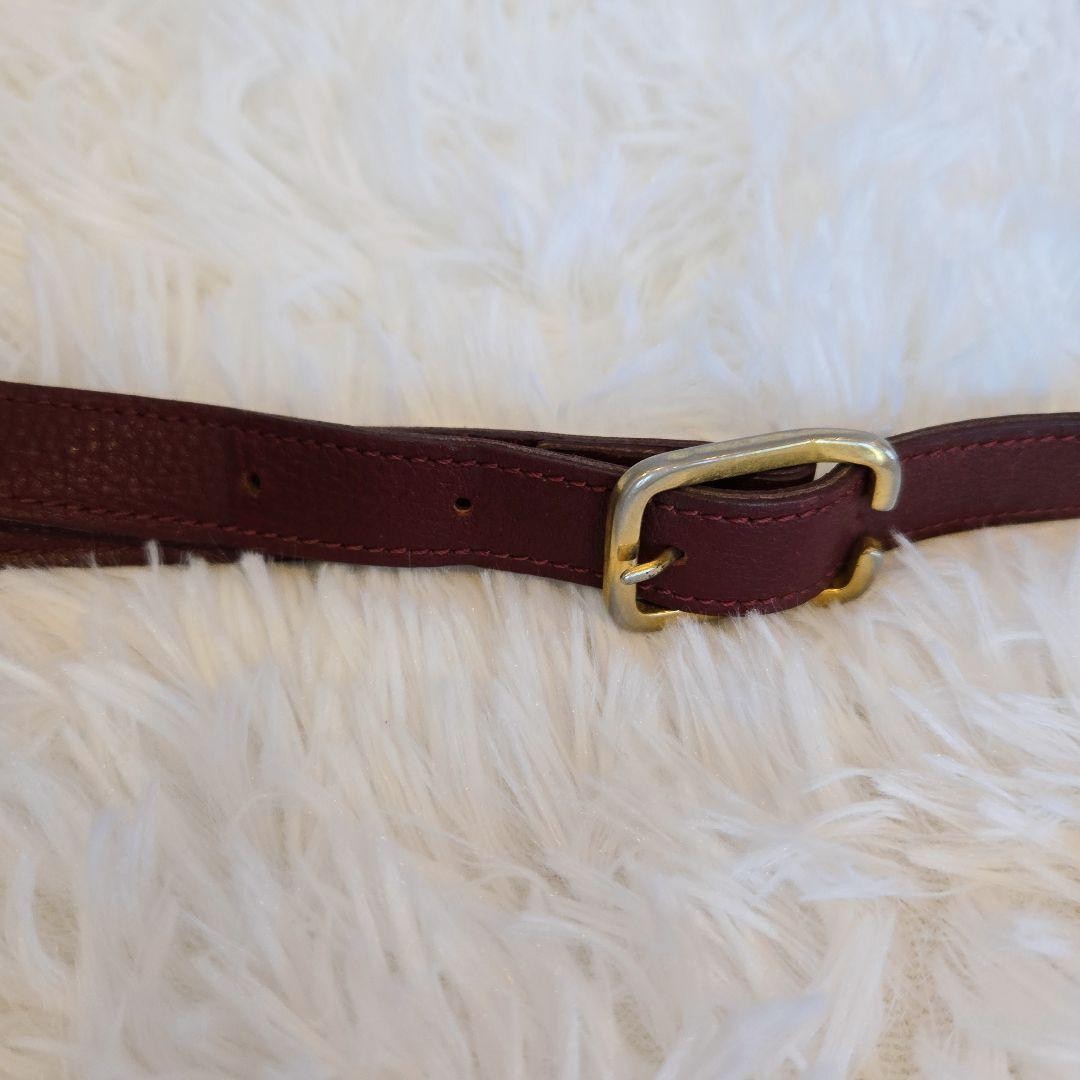 Longchamp Shoulder Bag Purse Leather Burgundy Authentic
