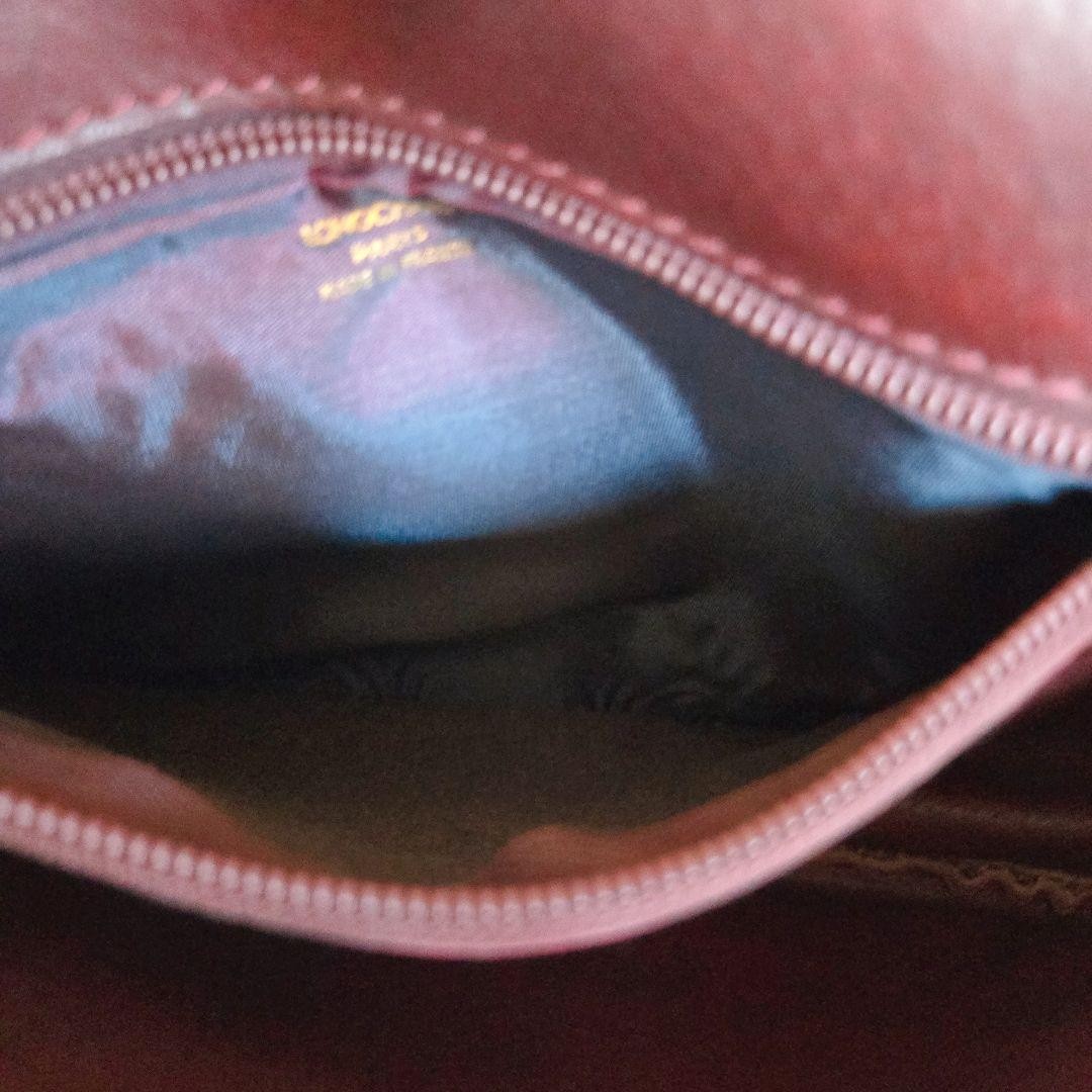 Longchamp Shoulder Bag Purse Leather Burgundy Authentic