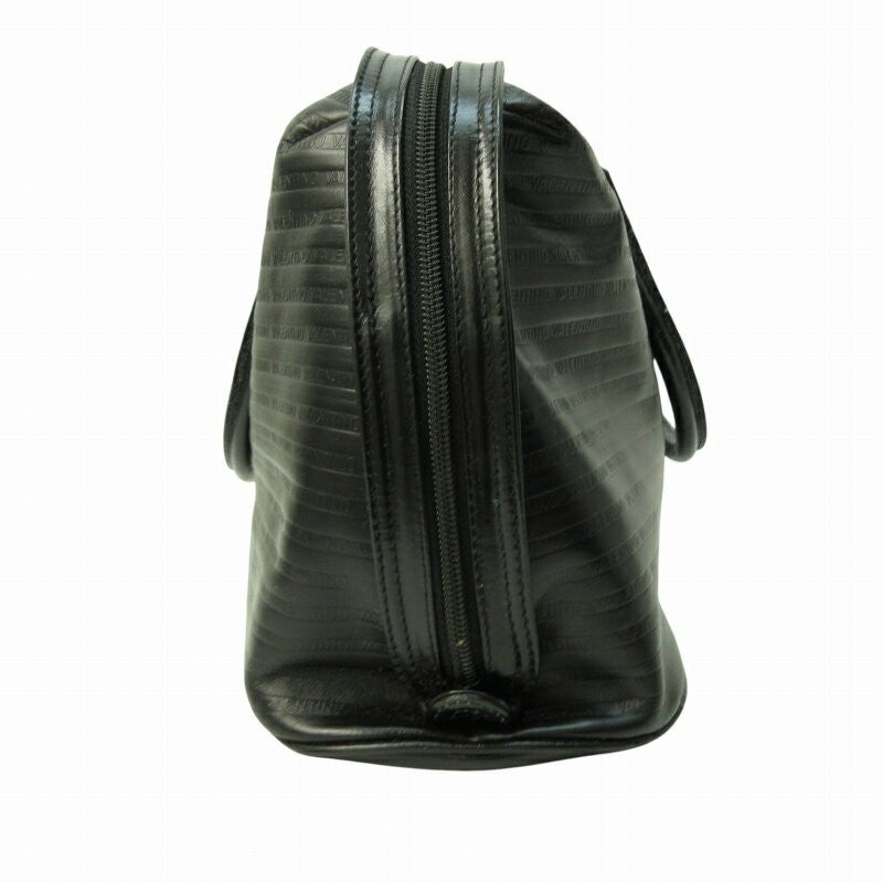 MARIO VALENTINO Hand Bag Tote Purse V Logo Black Authentic