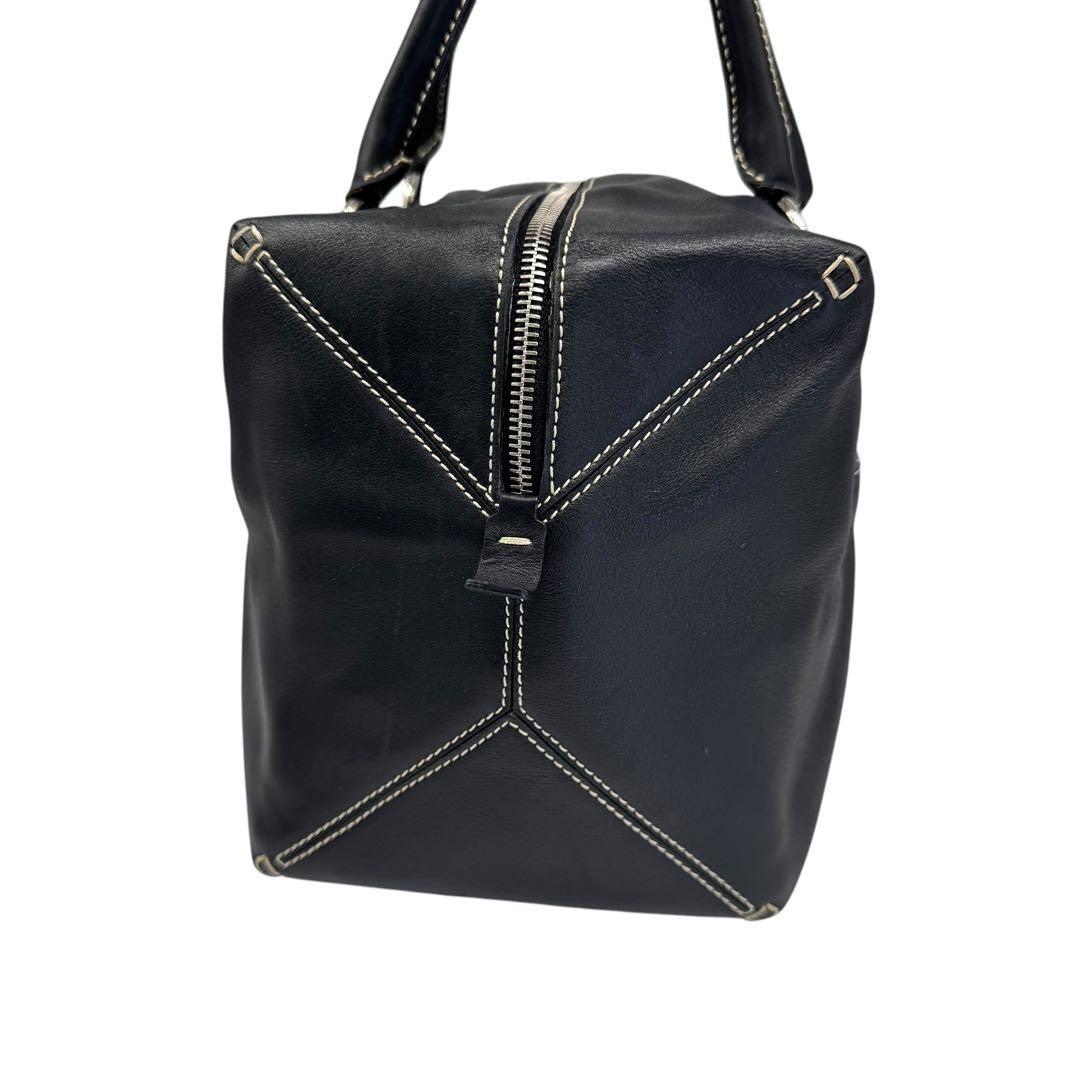 TOD'S Hand Shoulder Bag Tote Purse Mini Boston 2way Leather Black Authentic
