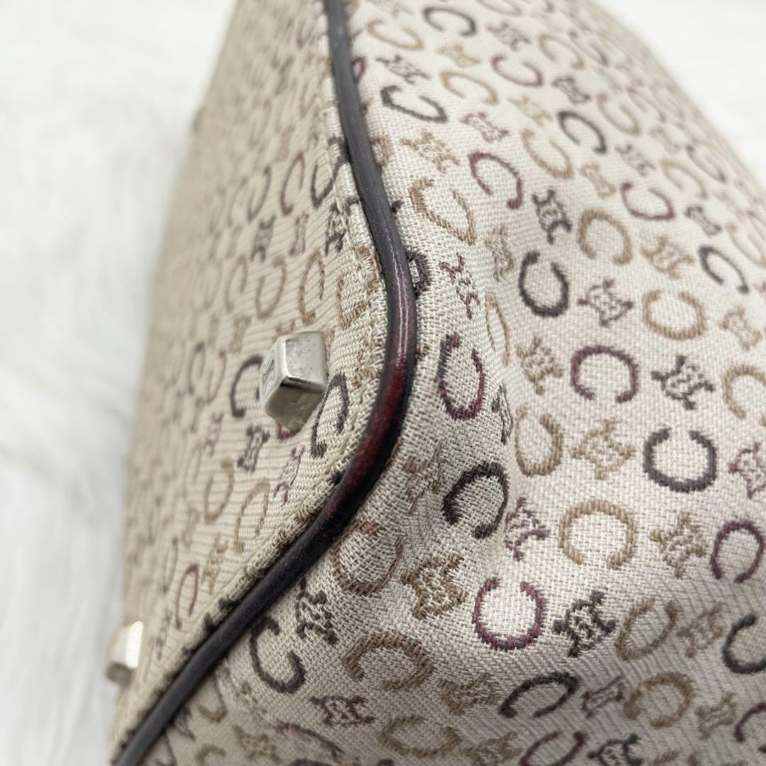 CELINE Hand Bag Tote Purse Accessory Pouch C Macadam Canvas Leather Authentic