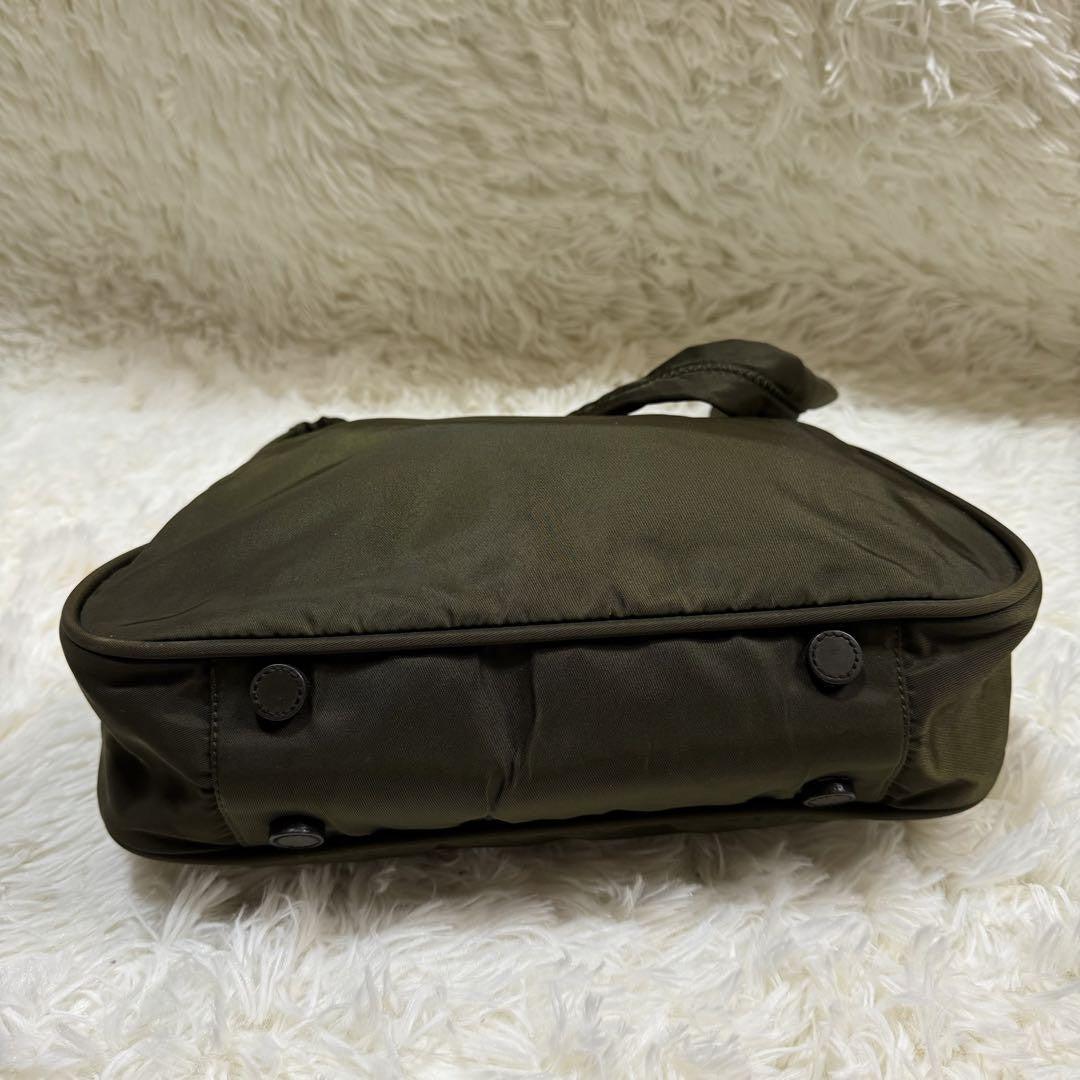 PRADA Shoulder bag Purse one shoulder triangle logo nylon khaki Unisex Authentic