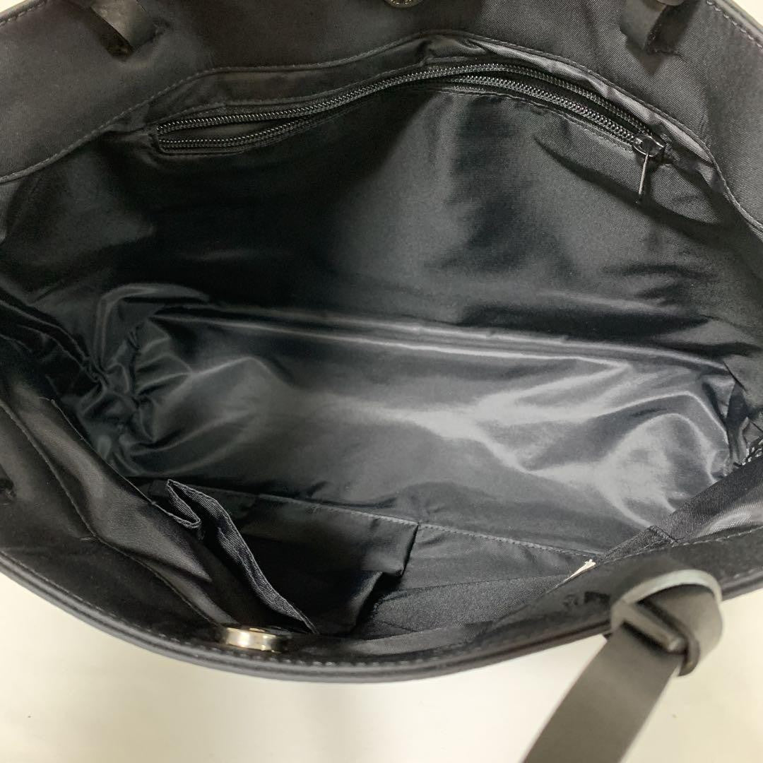 GIVENCHY Hand Bag Tote Purse 4G Leather Nylon Black Orange Authentic