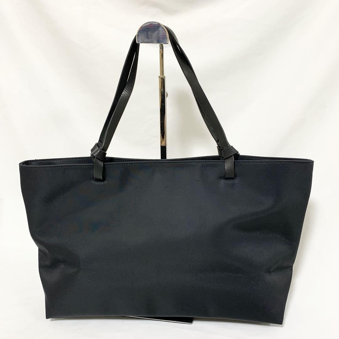 GIVENCHY Hand Bag Tote Purse 4G Leather Nylon Black Orange Authentic
