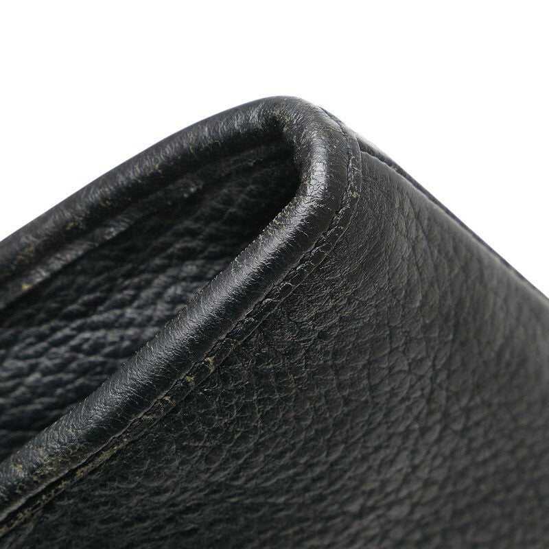 BURBERRY Clutch Bag Second Bag Nova Check Leather Black Authentic