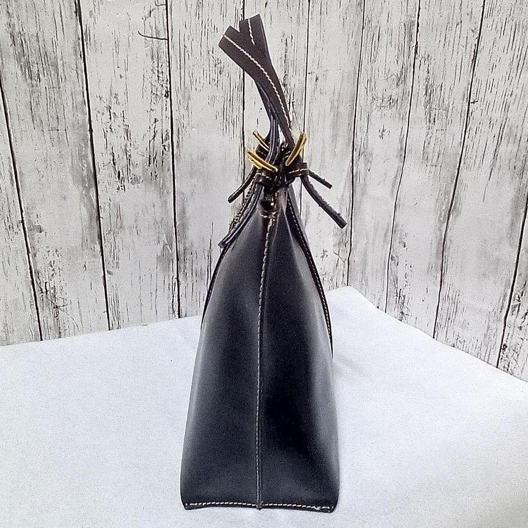 Valentino Hand Bag Tote Purse Leather Black Authentic