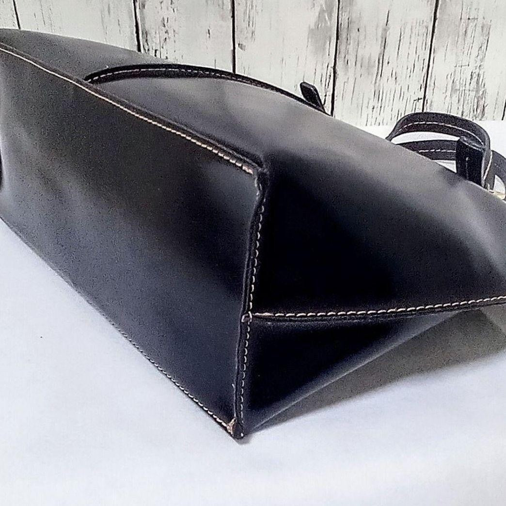 Valentino Hand Bag Tote Purse Leather Black Authentic