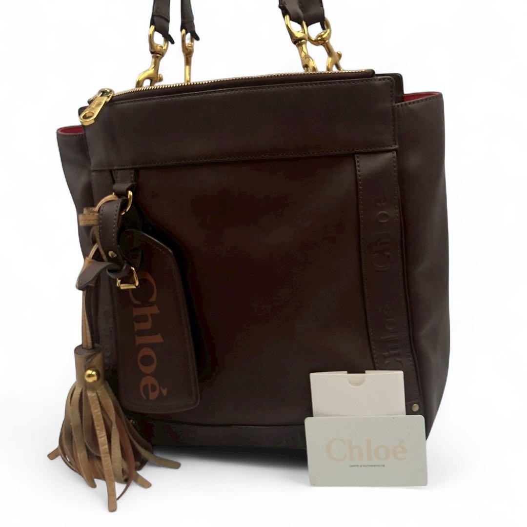 Chloe Hand Bag Tote Purse Eden Brown Authentic