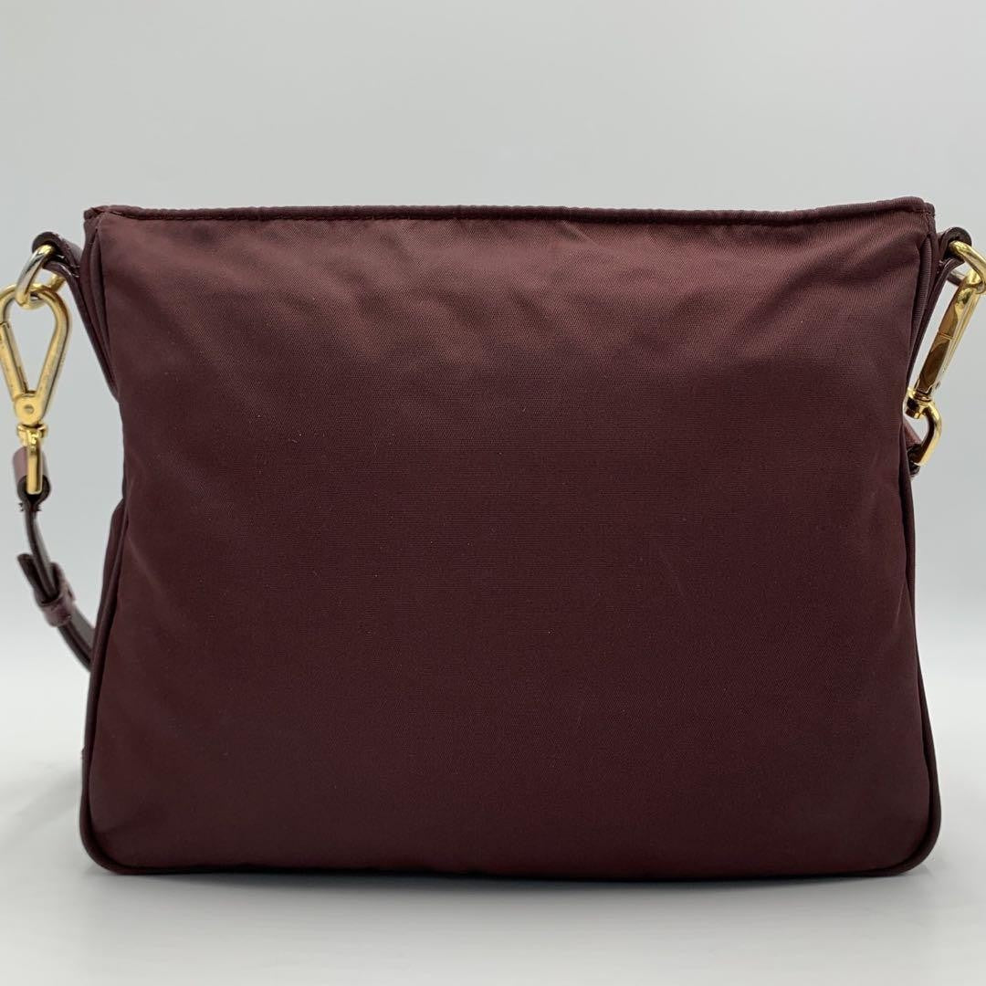 PRADA Shoulder Bag Purse Nylon Bordeaux Authentic