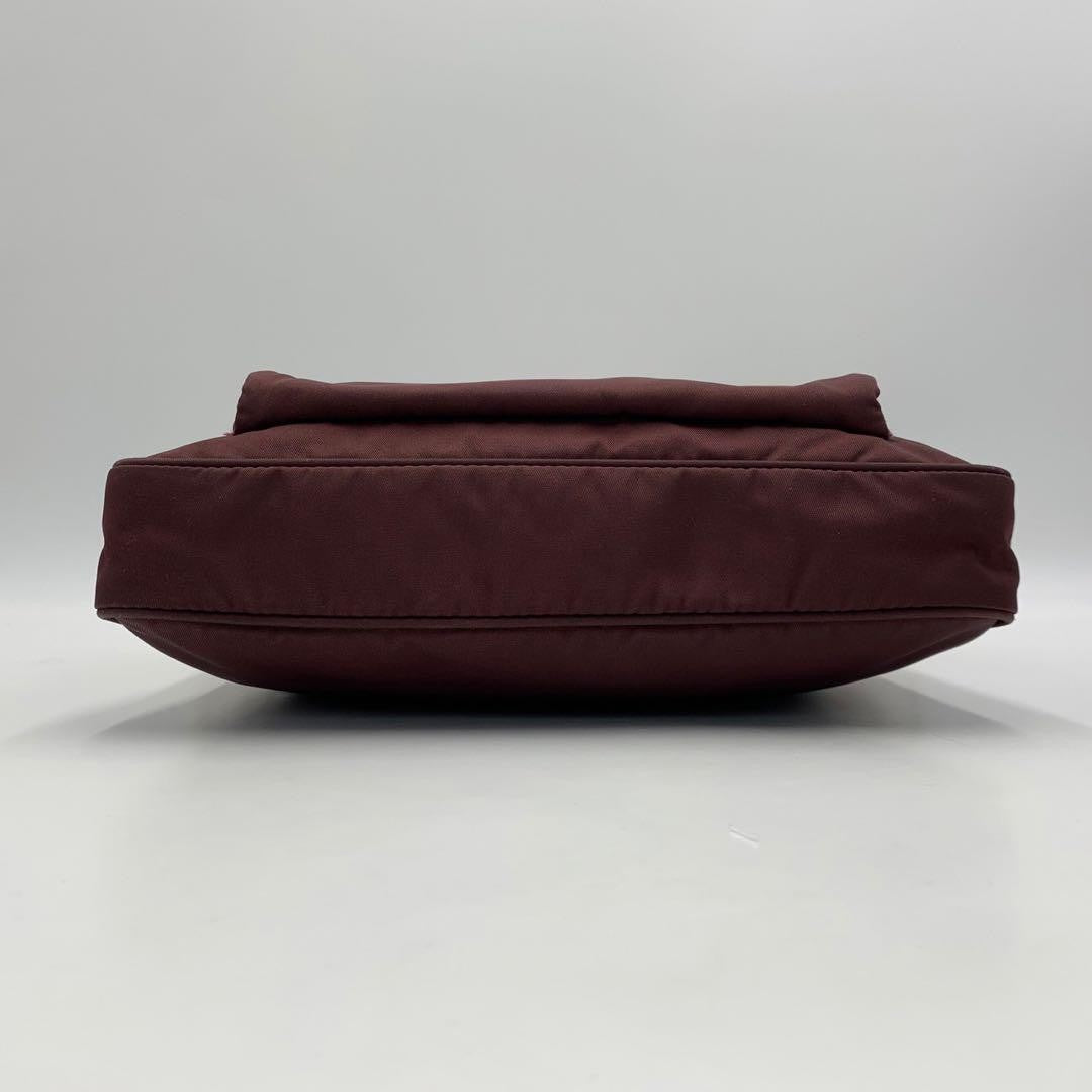 PRADA Shoulder Bag Purse Nylon Bordeaux Authentic