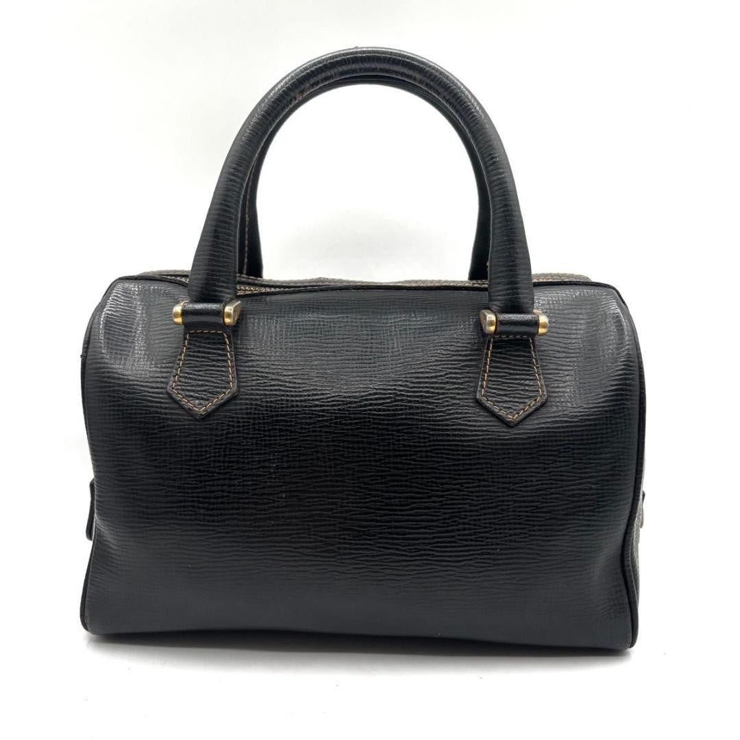 CELINE Hand Bag Tote Purse Mini Boston Bag Macadam Black Authentic
