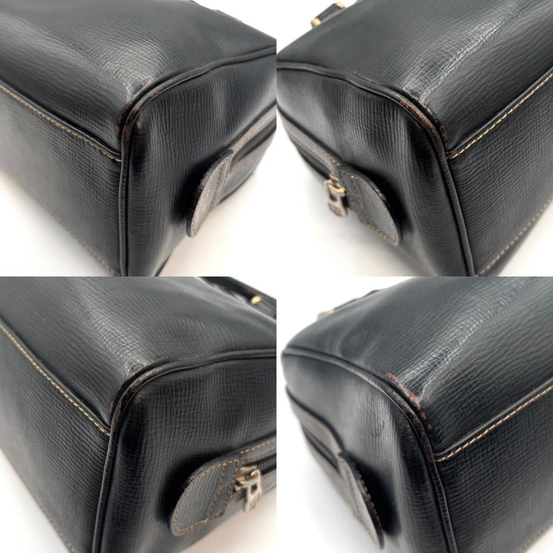CELINE Hand Bag Tote Purse Mini Boston Bag Macadam Black Authentic