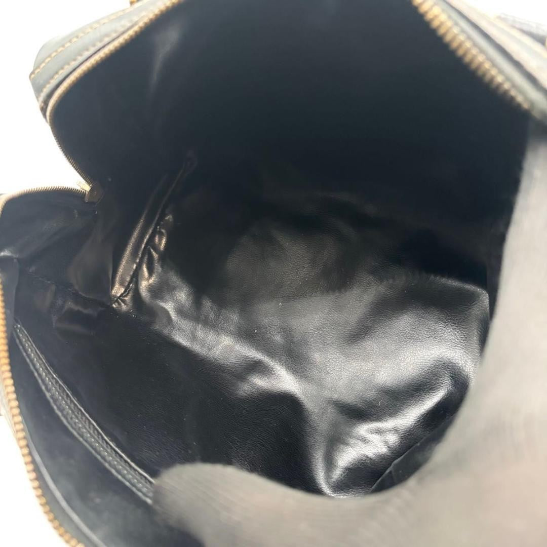CELINE Hand Bag Tote Purse Mini Boston Bag Macadam Black Authentic