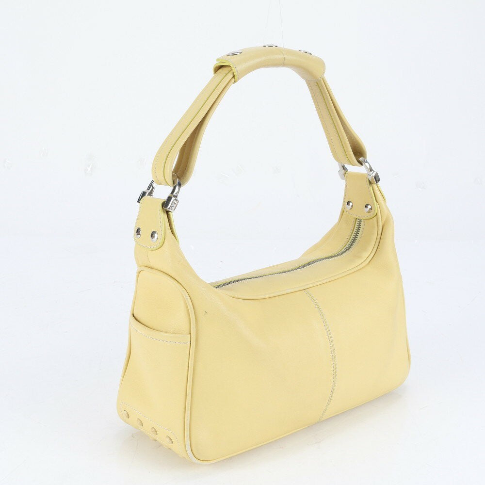 TOD'S Shoulder Bag Purse Leather Yellow Authentic