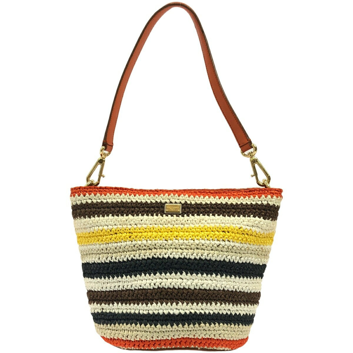 Dolce & Gabbana Shoulder Bag Purse Basket Bag Multicolor Authentic
