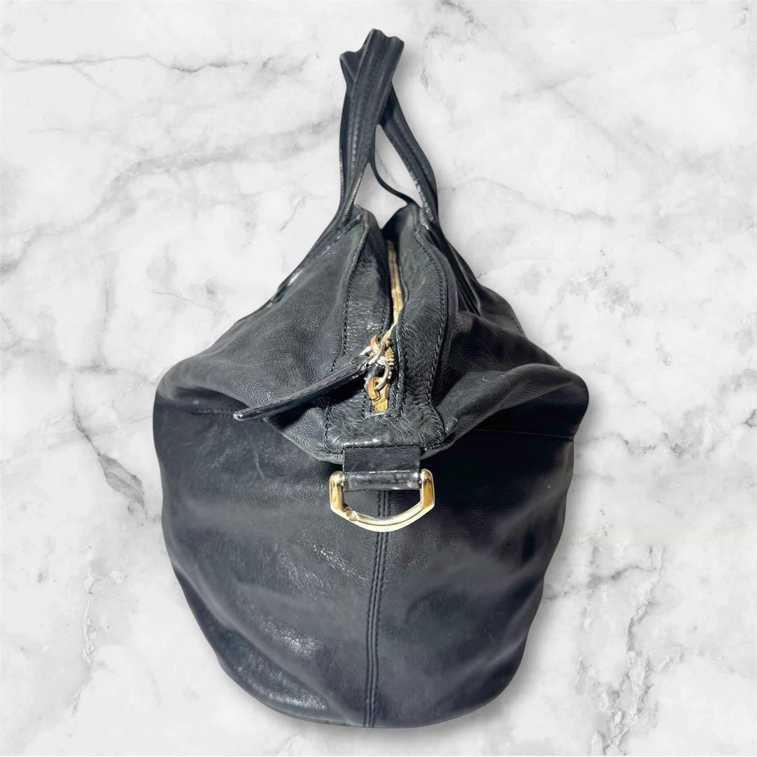 GIVENCHY Hand Bag Tote Purse 2way NIGHTINGALE Leather Black Authentic