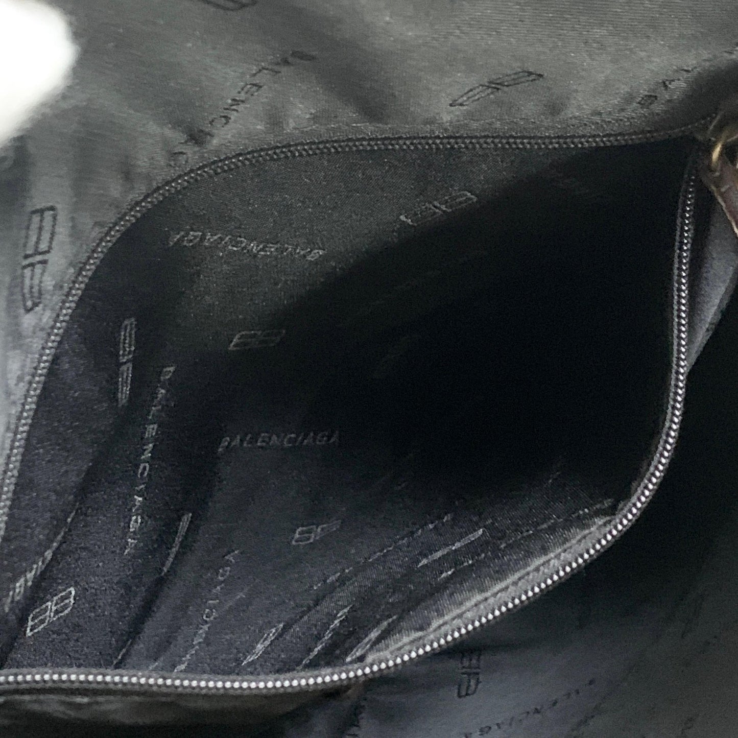BALENCIAGA Bag BB Logo Shoulder Purse Canvas Leather Beige Gold Authentic