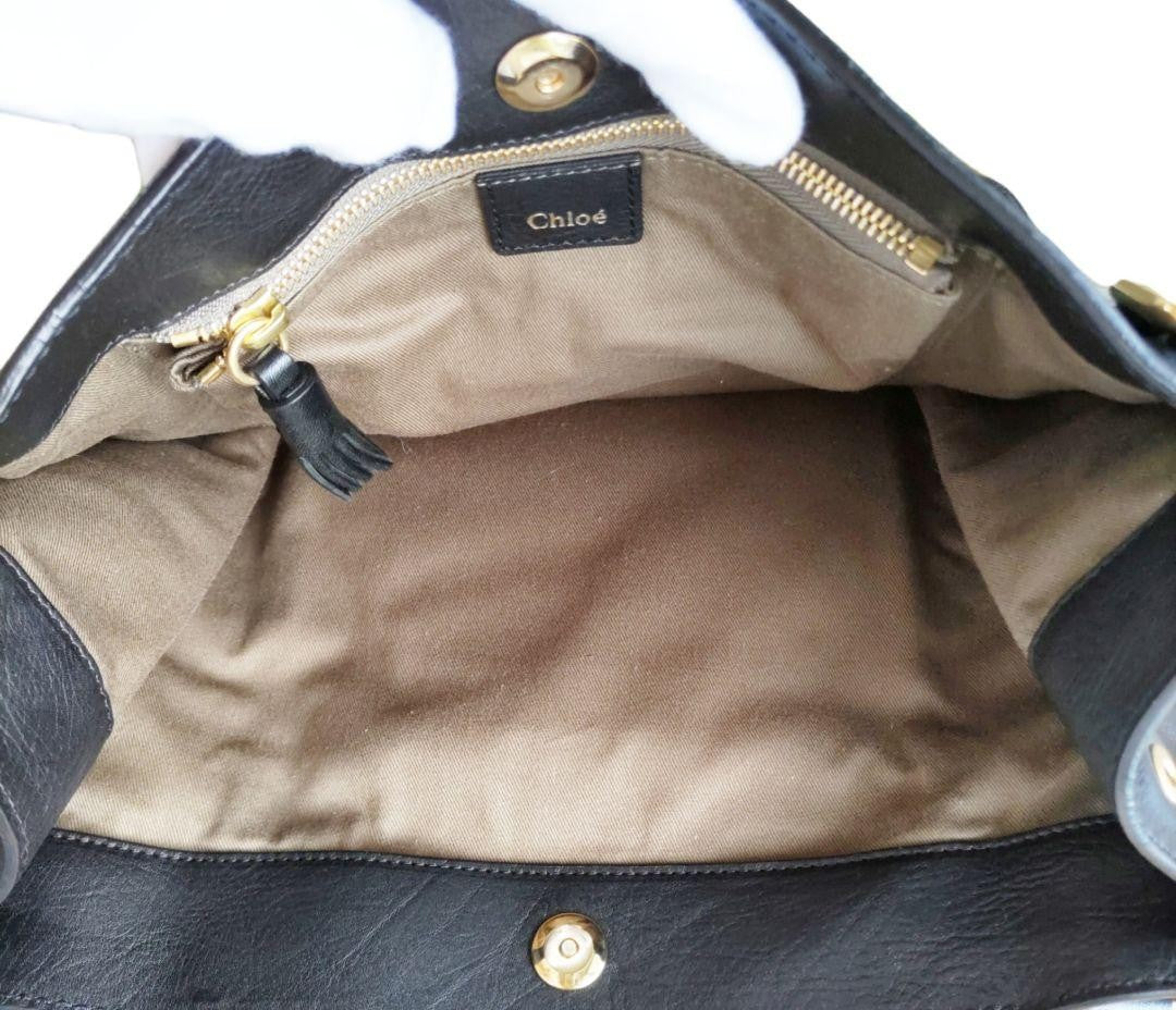 Chloe Hand Bag Tote Purse Leather Black Authentic