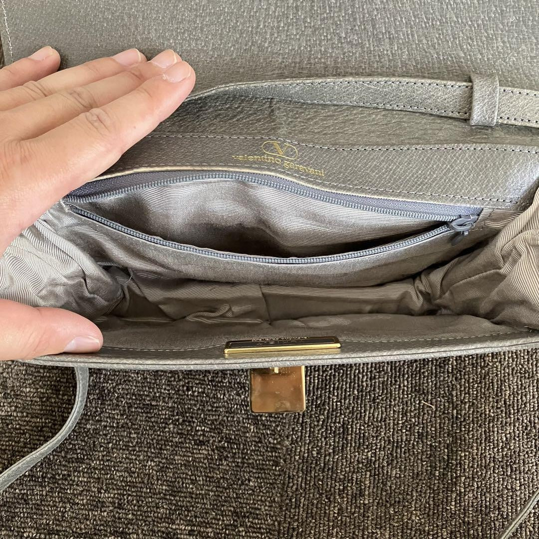 Valentino Garavani Shoulder Bag Purse Gray Authentic