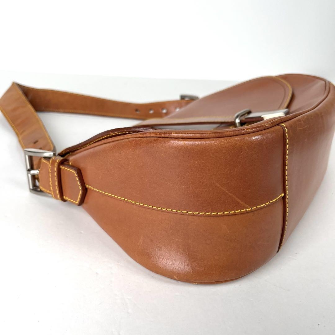 PRADA Shoulder Bag Purse Leather Brown Authentic