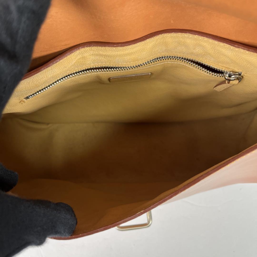 PRADA Shoulder Bag Purse Leather Brown Authentic