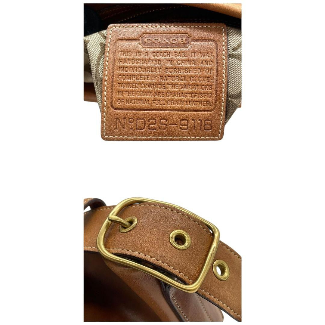 COACH Shoulder Bag Purse 9118 Leather Brown Authentic