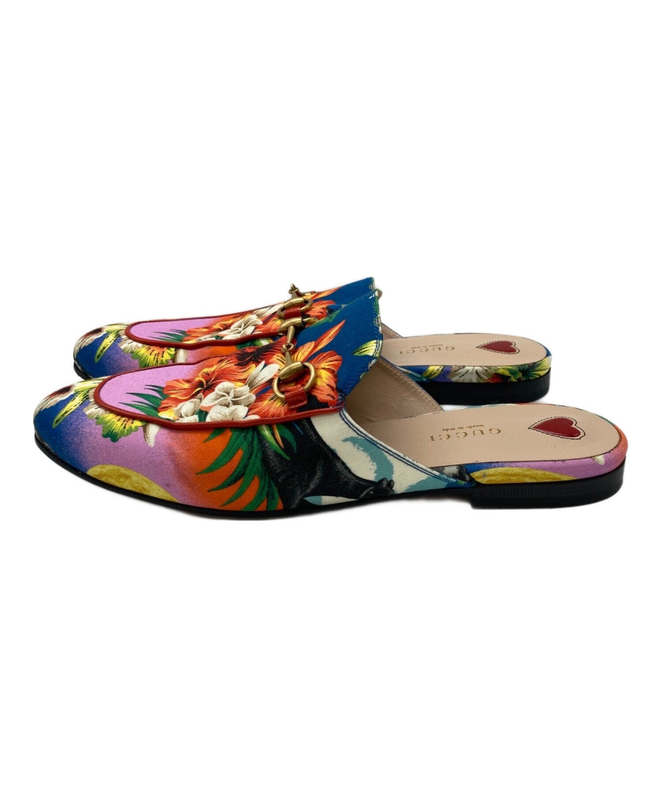 GUCCI Sandals Shoes Horsebit EU 38 US 8 Multicolor Authentic