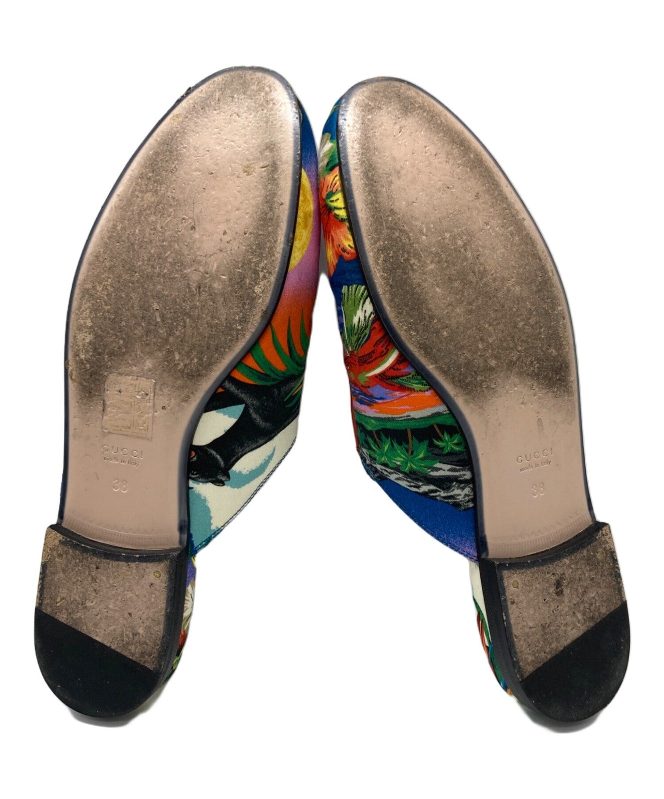 GUCCI Sandals Shoes Horsebit EU 38 US 8 Multicolor Authentic