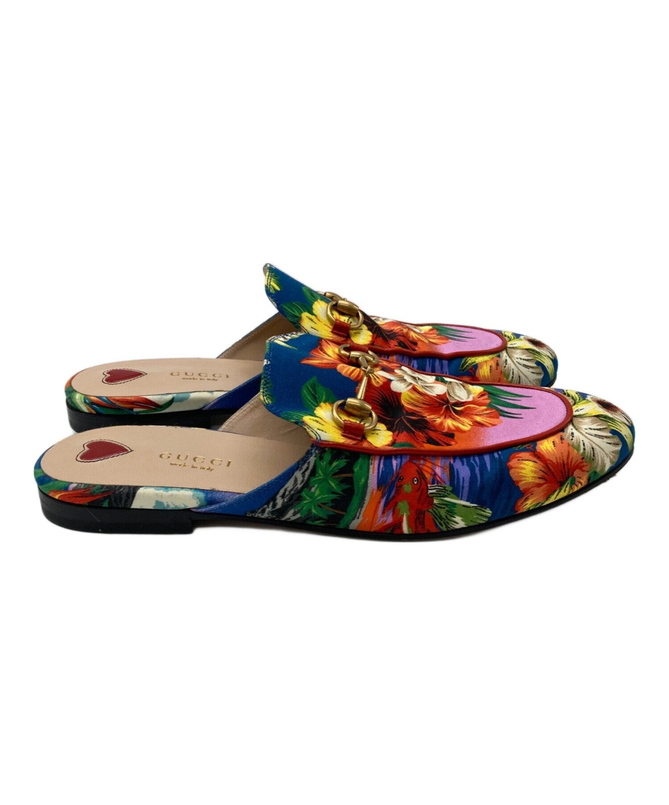 GUCCI Sandals Shoes Horsebit EU 38 US 8 Multicolor Authentic