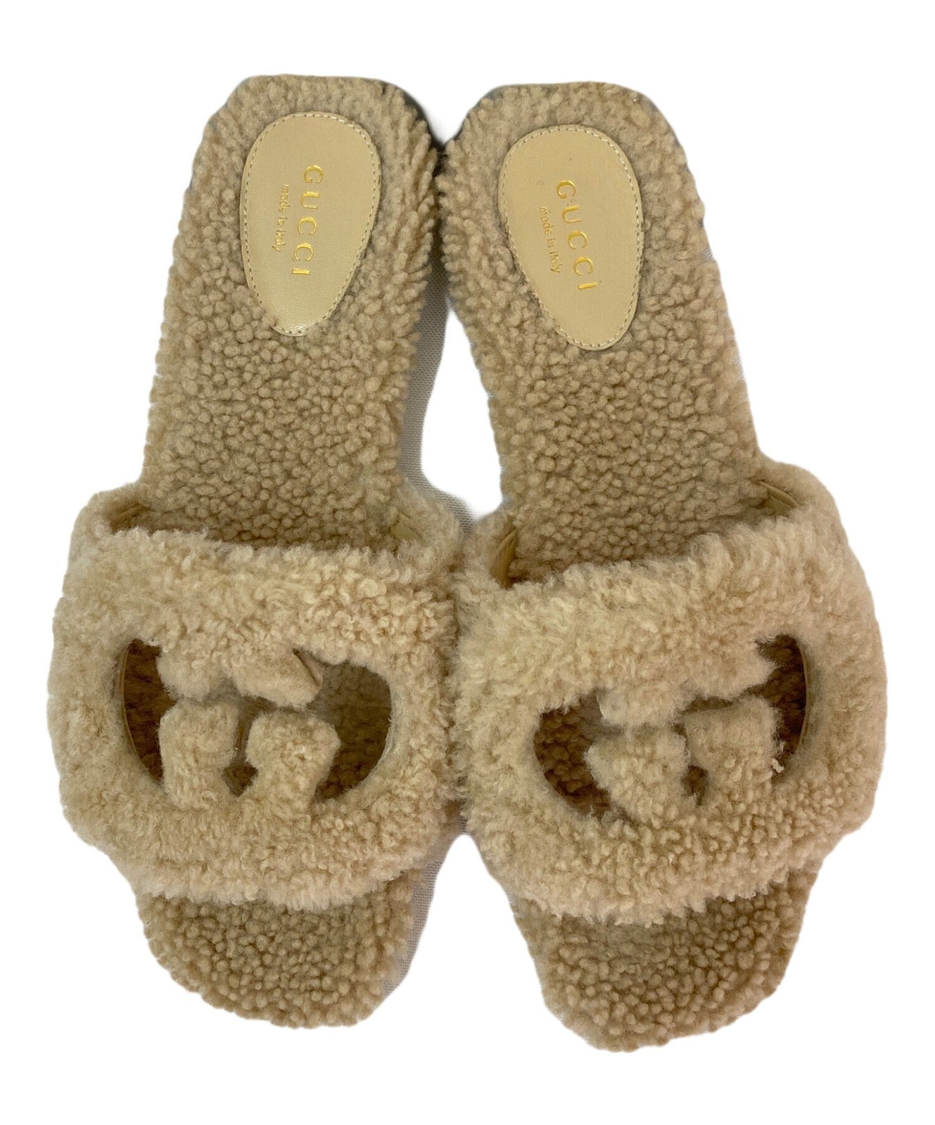 GUCCI Sandals Shoes Interlocking G EU 37 US 7 Beige Authentic