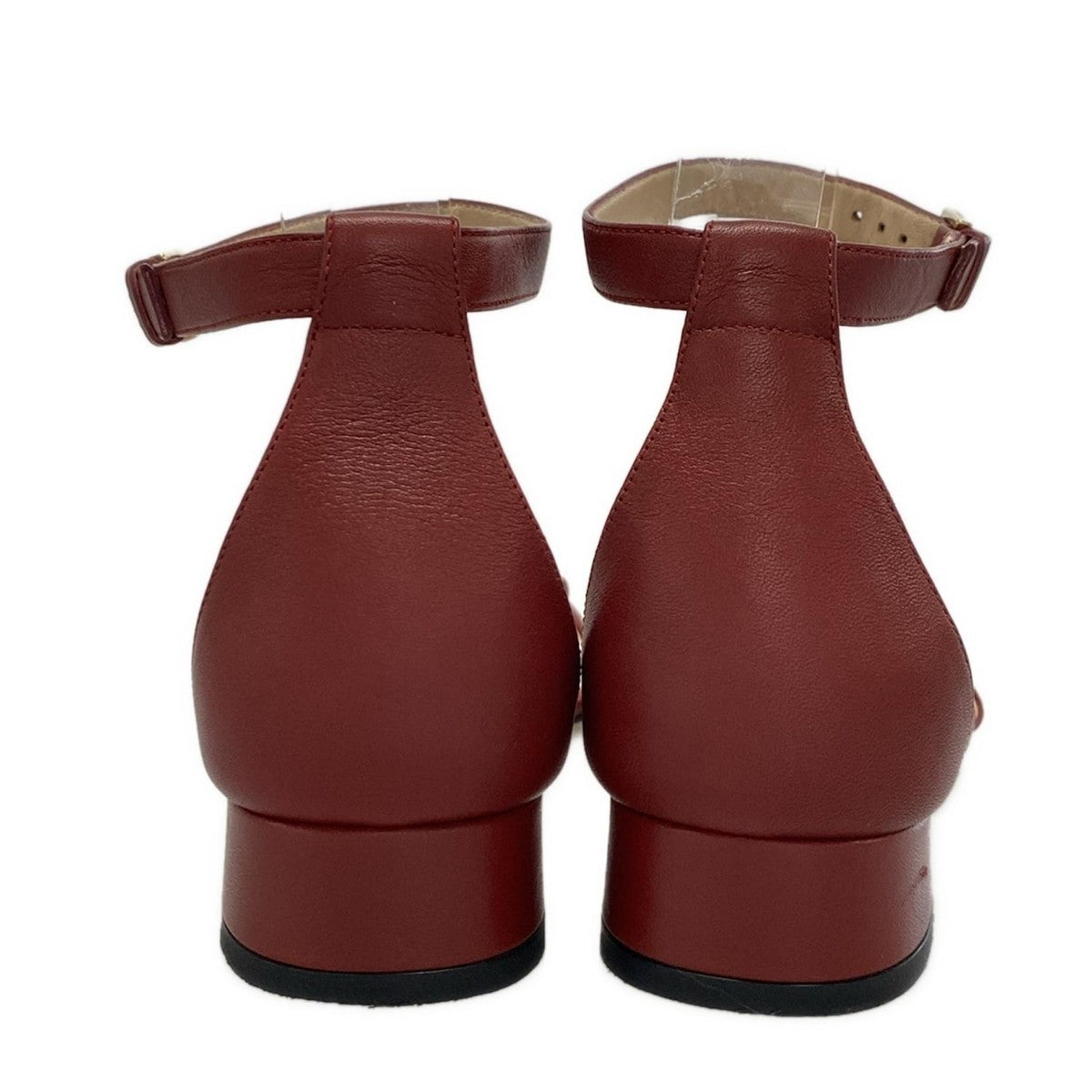 GUCCI Sandals Shoes Horsebit EU 37.5 US 7.5 Leather Bordeaux Authentic