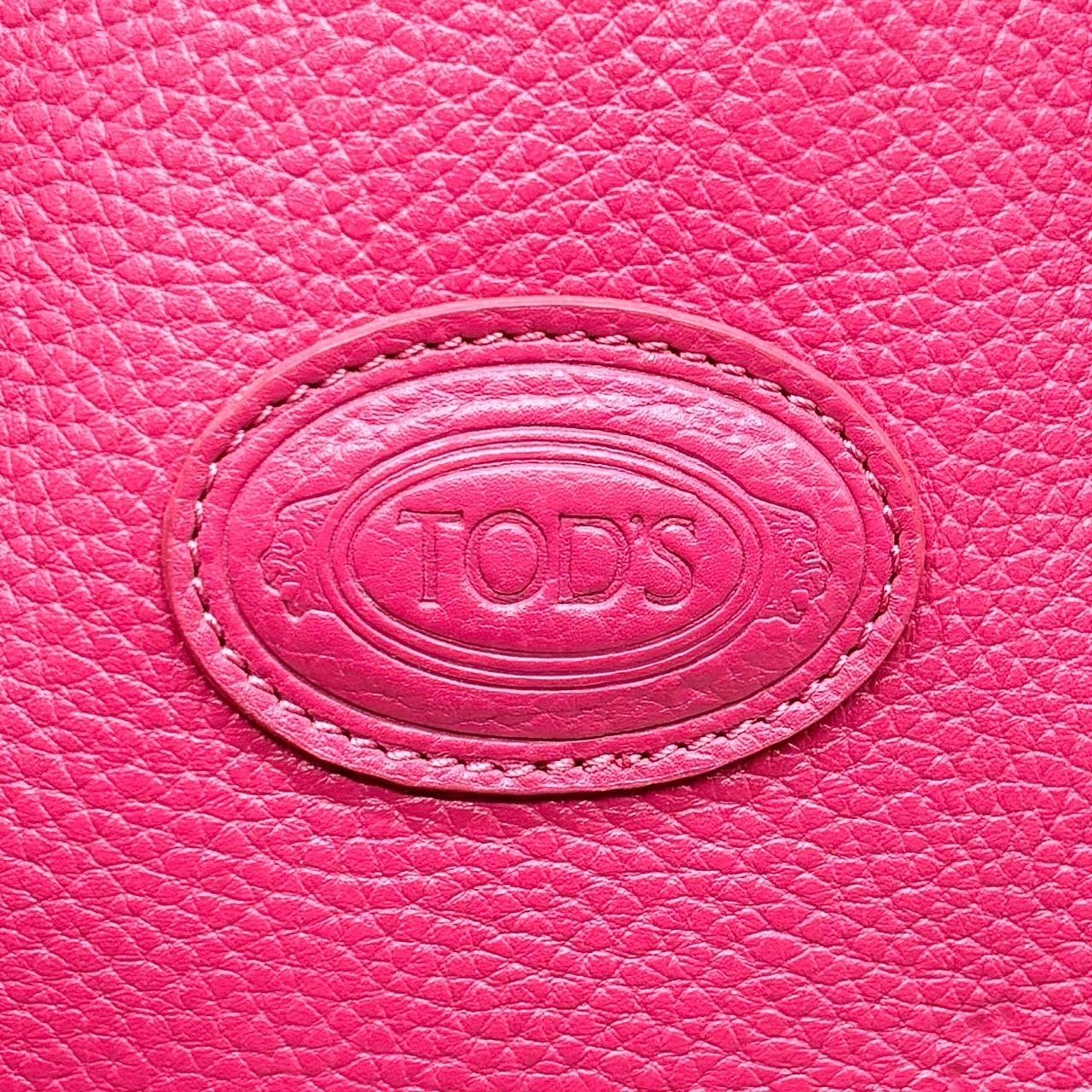 TOD'S Hand Bag Tote Purse Leather Pink Authentic