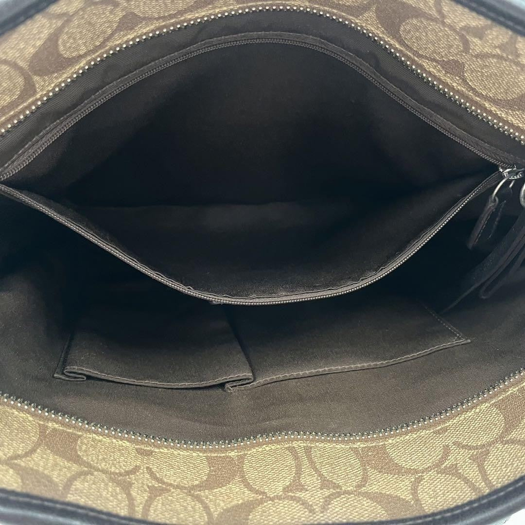 COACH Hand Bag Tote Purse PVC Leather Brown Authentic
