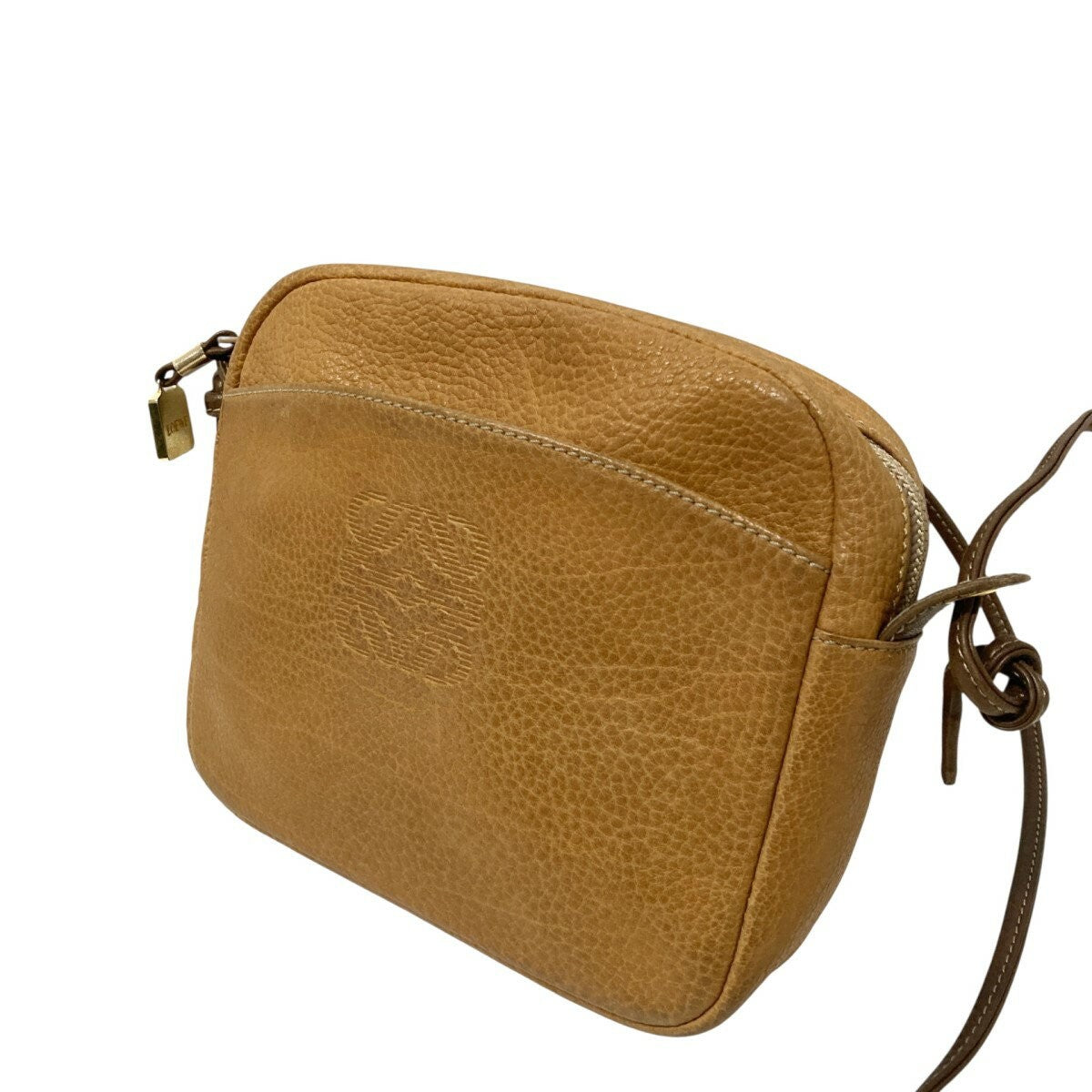 LOEWE Shoulder Bag Purse Anagram Beige Authentic